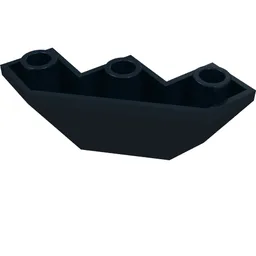Brick Wedged, Sloped Inverted 3 x 3 x 2 Facet / Black