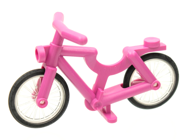 Lego Bicycle with Handlebars with Trans-Clear Wheels and Black Tires (4719 / 4720 / 2807)