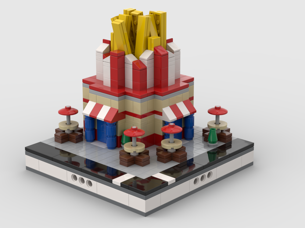 Lego French Fries Stand for a Mini Modular City
