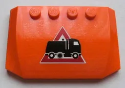 Wedge 4 x 6 x 2/3 Triple Curved with Street Sweeper Truck on Danger Sign Pattern (Sticker) - Set 8404