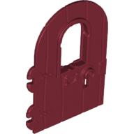 Lego Door 1 x 4 x 6 Round Top with Window and Keyhole, Non Reinforced Edge / Dark Red
