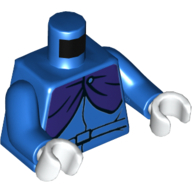 Lego Torso Jacket and Dark Purple Cape Print, Blue Arms, White Hands / Blue