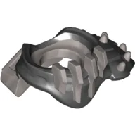 Minifig Neckwear Shoulder Guard with Flat Silver Spikes Print / Black