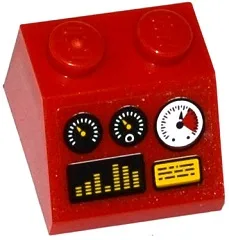 Slope 45 2 x 2 with 3 Gauges, Black and Yellow Screens Pattern (Sticker) - Set 70142