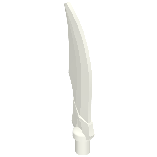 Lego Weapon Sword Curved Blade with Bar / White