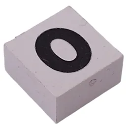 Modulex Tile 2 x 2 with Black '0' Print, without Internal Supports