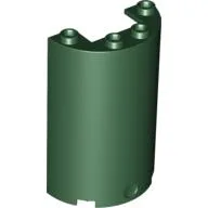 Cylinder Half 2 x 4 x 5 with 1 x 2 cutout / Dark Green