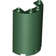 Lego Cylinder Half 2 x 4 x 5 with 1 x 2 cutout / Dark Green