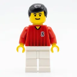 Soccer Player Red Torso, White Legs, #8