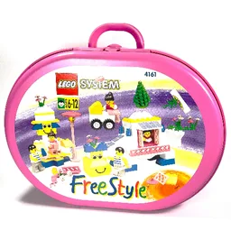 Storage Suitcase Oval with Freestyle Print (Sticker) / Medium Dark Pink