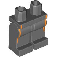 Lego Hips and Dark Bluish Gray Legs with Orange Stripes print / Dark Bluish Gray