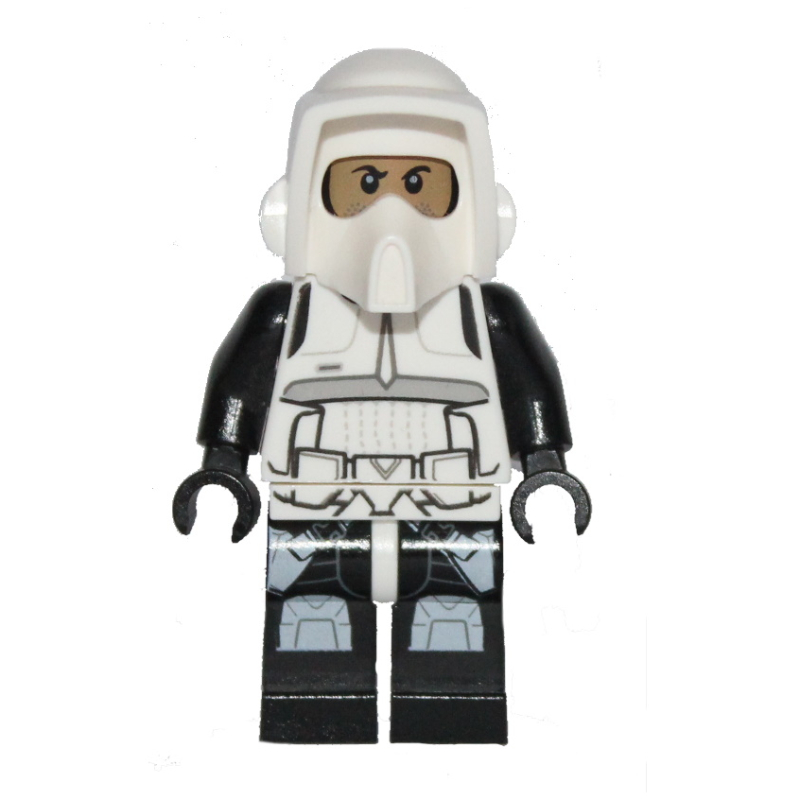 Lego Scout Trooper, Printed Black Head, Black Legs