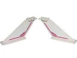Tail 12 x 2 x 5 with Magenta Stripe and Outlined Triangle Pattern on Both Sides (Stickers) - Set 70849