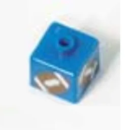 Pen Bead, Square with Football Print / Bright Green