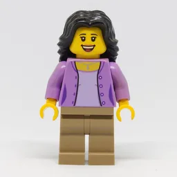 Lavender Torso, Dark Tan Legs, Black Hair