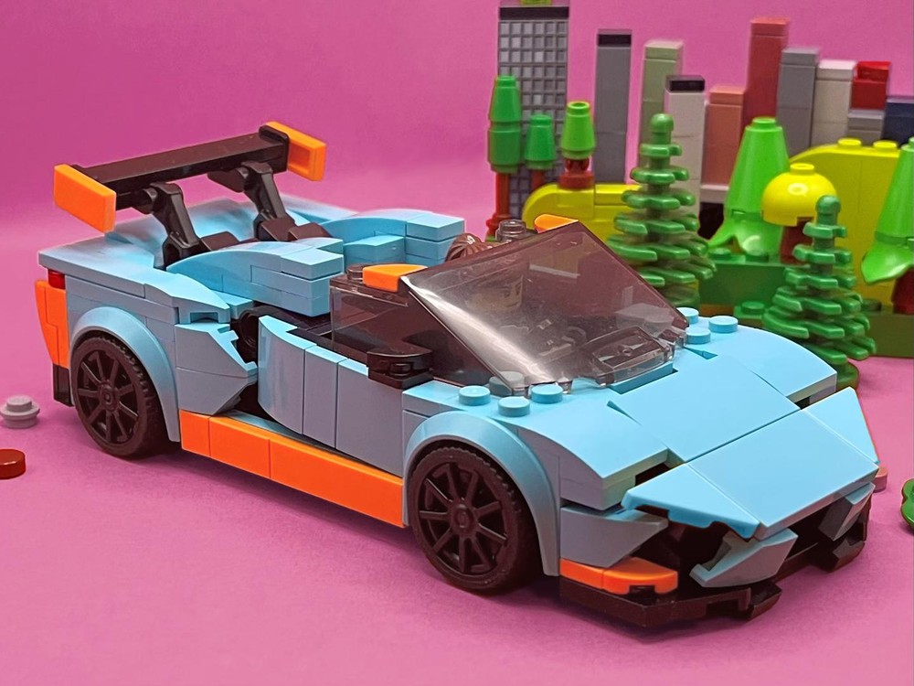 Lego 2017 Raging Bull Huracan Spyder - Medium Azure - 8 Stud Speed Champions