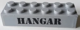 Brick 2 x 6 with Black 'HANGAR' Pattern (Sticker) - Set 60103