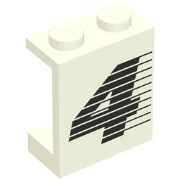 Panel 1 x 2 x 2 with Number 4 Print [8840]