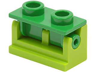 Lego Hinge Brick 1 x 2 with Green Top Plate (3937 / 3938)