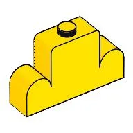 Brick Curved 1 x 4 x 2 Centre Stud Top / Yellow