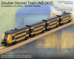 Double Decker Train for BRIO / Wooden Railway (4 Stud)