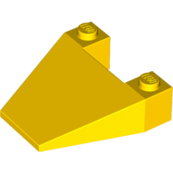 Lego Brick Wedged, Sloped 4 x 4 Taper / Yellow