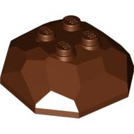 Lego Rock Boulder 4 x 4, Top / Reddish Brown