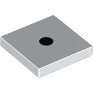 Tile 2 x 2 with 1 Black Dot Print / White