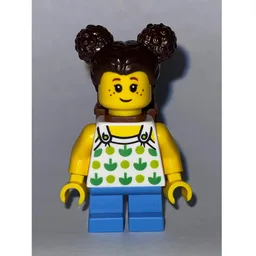 Kid - White Torso, Medium Blue Legs, Dark Brown Hair, Backpack