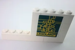 Stickered Assembly 9 x 1 x 4 with Black 'LEGOLAND' and Yellow Map Pattern (Sticker) - Set 6375-2