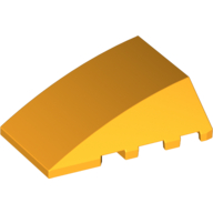Lego Brick Wedged, Curved 4 x 4 No Top Studs / Bright Light Orange