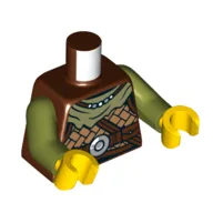 Torso, Scale Armor, Olive Green Cloak, Dark Brown Straps Print, Olive Green Arms, Yellow Hands