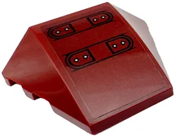 Wedge 4 x 3 Triple Curved No Studs with Silver Rivets and Armor Plates with Black Lines Pattern (Sticker) - Set 76247
