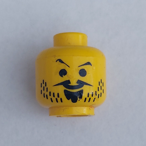 Lego Minifig Head Imperial Armada, Moustache Pointed, Goatee and Stubble Print / Yellow