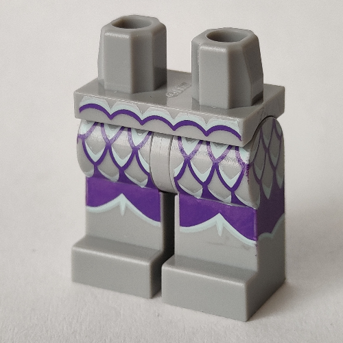 Lego Hips and Light Bluish Gray Legs with Dark Purple Scales print / Light Bluish Gray