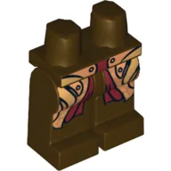 Hips and Dark Brown Legs with Long Gold Coattails Print (Haldir) / Dark Brown