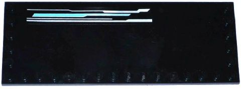 Lego Tile, Modified 6 x 16 with Studs on Edges with Silver and Medium Azure Lines Pattern Model Right Side (Sticker) - Set 70173