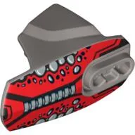 Large Figure Limb Cover, Size 5, Armor with Ball Joint Socket with Spine Print (Raw-Jaw) / Flat Silver