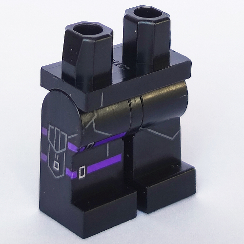 Lego Hips and Black Legs with Dark Purple Straps, Arrows print / Black