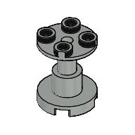Lego Support Round 2 x 2 x 2 Stand with Reach-Through Center Hole / Light Gray