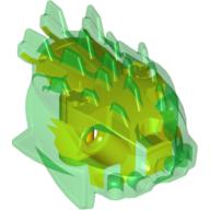 Lego Large Figure Head Barraki Ehlek with Marbled Lime Pattern / Trans-Green