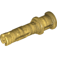 Lego Technic Pin Long with Friction Ridges Lengthwise and Stop Bush [2 Lateral Holes, Small Pin Hole] / Pearl Gold