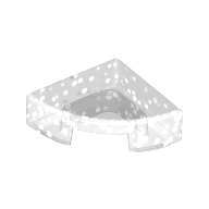 Lego Tile Round 1 x 1 Quarter / Glitter Trans-Clear