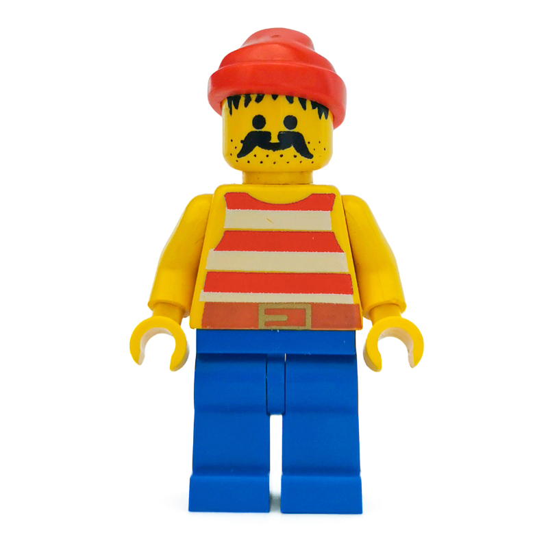 Lego Pirate - Red Stripes, Blue Legs, Red Bandana, 3626b