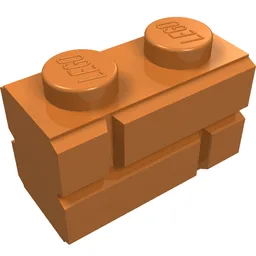 Brick Special 1 x 2 with Masonry Brick Profile / Medium Nougat