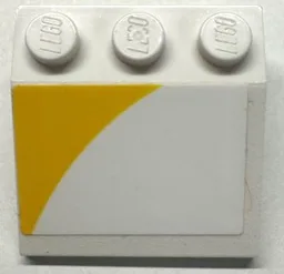 Slope 33 3 x 3 with Yellow Curved Corner Panel Pattern Model Right Side (Sticker) - Set 75181