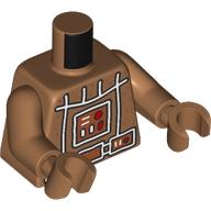 Lego Torso, Darth Vader Armor, Ginger Bread, White Icing Lines print, Medium Nougat Arms and Hands / Medium Nougat