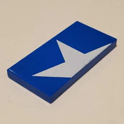 Tile 2 x 4 with Half White Star Print / Blue