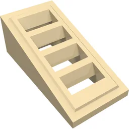 Brick Sloped 18° 2 x 1 x 2/3 with 4 Slots / Grate / Tan