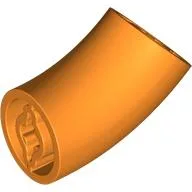 Brick Round 2 x 2 D. Tube with 45° Elbow and Axle Holes (Crossholes) at Each End [LONG] / Orange